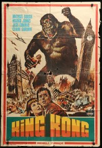 4y028 KONGA Turkish '61 great artwork of giant angry ape terrorizing London, King Kong!