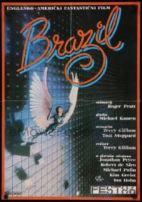 4y118 BRAZIL Yugoslavian 19x28 '86 Terry Gilliam, cool sci-fi fantasy art!