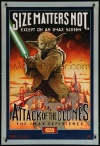 4z507 ATTACK OF THE CLONES style A IMAX DS 1sh '02 Star Wars Episode II, art of Yoda!