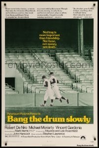 4z547 BANG THE DRUM SLOWLY 1sh '73 Robert De Niro, image of New York Yankees baseball stadium!