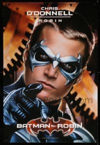 4z553 BATMAN & ROBIN teaser 1sh 97 cool super close up of Chris O'Donnell as Robin in costume!