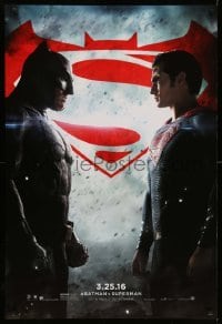 4z562 BATMAN V SUPERMAN teaser DS 1sh '16 Ben Affleck and Henry Cavill in title roles facing off!