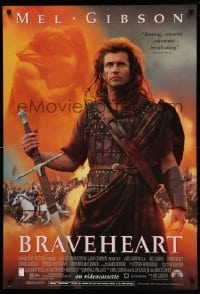 4z397 BRAVEHEART 27x40 video poster '95 cool image of Mel Gibson as William Wallace!