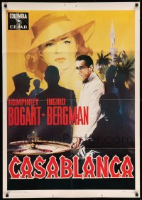 4z432 CASABLANCA 28x39 Italian commercial poster '90s Humphrey Bogart, Ingrid Bergman, classic!