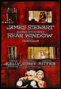 4z452 REAR WINDOW 27x40 commercial poster '80s Alfred Hitchcock, Jimmy Stewart & Grace Kelly!