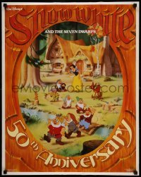 4z454 SNOW WHITE & THE SEVEN DWARFS 22x28 commercial poster '86 Disney animated fantasy classic!