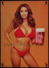 4z460 THINK BIG 20x28 commercial poster '82 woman w/big bosoms & large beer!