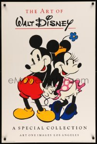 4z464 WALT DISNEY 24x36 commercial poster '86 great image of Mickey and Minnie Mouse!