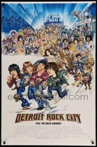 4z643 DETROIT ROCK CITY DS 1sh '99 KISS, great wacky retro caricature art by Phil Roberts!