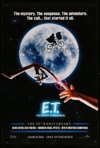 4z653 E.T. THE EXTRA TERRESTRIAL teaser DS 1sh R02 Drew Barrymore, Steven Spielberg, bike over moon