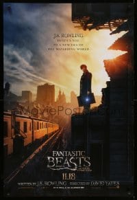 4z658 FANTASTIC BEASTS & WHERE TO FIND THEM int'l teaser DS 1sh '16 Yates, J.K. Rowling, Miller!