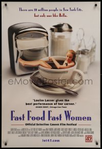 4z660 FAST FOOD FAST WOMEN DS 1sh '01 Anna Thomson, Jamie Harris, sexy woman in coffee cup w/rat!