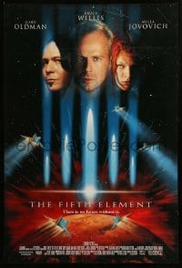 4z662 FIFTH ELEMENT DS 1sh '97 Bruce Willis, Milla Jovovich, Oldman, directed by Luc Besson!