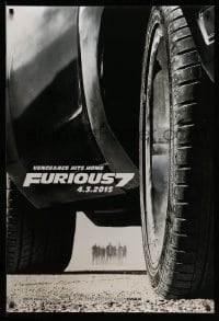 4z678 FURIOUS 7 teaser DS 1sh '15 Jason Statham, Dwayne Johnson, Vin Diesel, close up image of car!