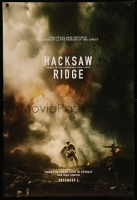 4z687 HACKSAW RIDGE teaser DS 1sh '16 Andrew Garfield as PFC Desmond Doss, directed by Mel Gibson!