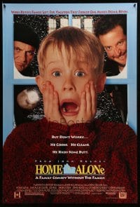 4z705 HOME ALONE DS 1sh '90 classic Macaulay Culkin, Daniel Stern, Joe Pesci!