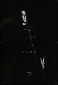 4z739 JASON BOURNE teaser DS 1sh '16 great image of Matt Damon in the title role with gun!
