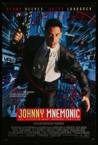 4z741 JOHNNY MNEMONIC 1sh '95 Keanu Reeves, Dolph Lundgren, Dian Meyer, Ice-T, Takeshi Kitano
