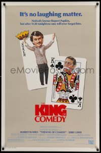 4z749 KING OF COMEDY 1sh '83 Robert DeNiro, Martin Scorsese, Jerry Lewis, cool playing card art!