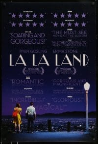 4z759 LA LA LAND teaser DS 1sh '16 Ryan Gosling & Emma Stone looking over city, reviews style!