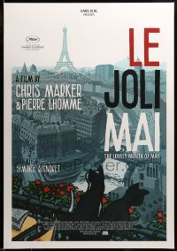 4z770 LE JOLI MAI 1sh R13 Chris Marker, great artwork of Paris & cats by Jean-Philippe Stassen!
