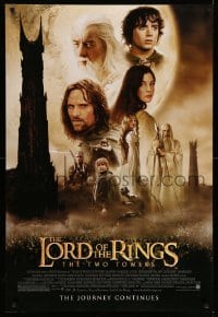 4z783 LORD OF THE RINGS: THE TWO TOWERS DS 1sh '02 Peter Jackson epic, montage of cast!