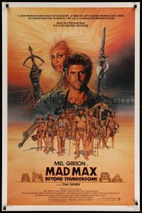 4z787 MAD MAX BEYOND THUNDERDOME advance 1sh '85 art of Mel Gibson & Tina Turner by Richard Amsel!