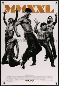 4z790 MAGIC MIKE XXL advance DS 1sh '15 full-length image of barechested Channing Tatum and cast!