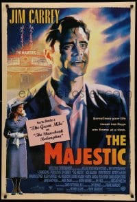 4z791 MAJESTIC int'l DS 1sh '01 great art of Jim Carrey, directed by Frank Darabont!