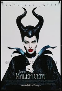 4z792 MALEFICENT advance DS 1sh '14 cool close-up image of sexy Angelina Jolie in title role!