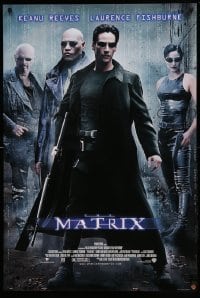4z406 MATRIX 27x40 video poster '99 Keanu Reeves, Carrie-Anne Moss, Laurence Fishburne, Wachowskis