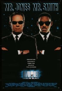 4z806 MEN IN BLACK int'l DS 1sh '97 Will Smith & Tommy Lee Jones close-up!