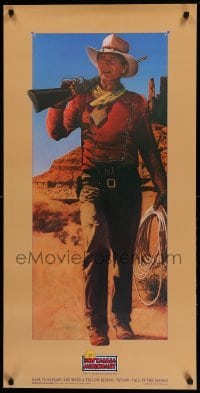 4z409 NOSTALGIA MERCHANT 20x40 video poster '86 Rodriguez art of The Duke, John Wayne!