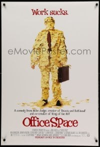 4z830 OFFICE SPACE style A advance DS 1sh '99 Mike Judge, Stephen Root covered in post-its!