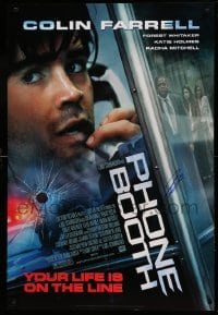 4z844 PHONE BOOTH signed style A DS 1sh '03 by Colin Farrell, directed by Joel Schumacher!