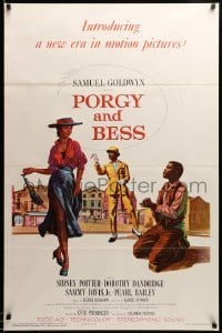 4z853 PORGY & BESS 1sh '59 art of Sidney Poitier, Dorothy Dandridge & Sammy Davis Jr.!