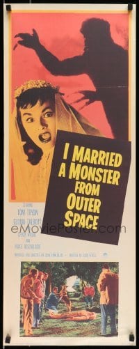 4z484 I MARRIED A MONSTER FROM OUTER SPACE 14x36 REPRO poster '80s Gloria Talbott & alien shadow!