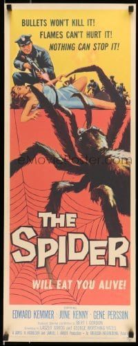 4z493 SPIDER 14x36 REPRO poster '80s Bert I. Gordon horror, it MUST eat YOU to live!