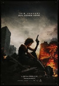 4z864 RESIDENT EVIL THE FINAL CHAPTER teaser DS 1sh '16 image of sexiest Milla Jovavich with gun!