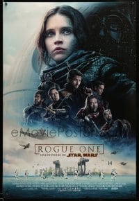 4z516 ROGUE ONE int'l French language advance DS 1sh '16 A Star Wars Story, Jones, top cast montage