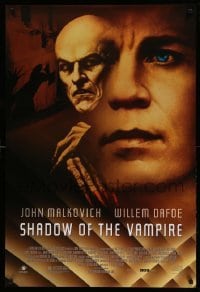 4z880 SHADOW OF THE VAMPIRE 1sh '00 art of John Malkovich as F.W. Murnau & Willem Dafoe!