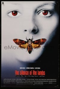 4z887 SILENCE OF THE LAMBS style D DS 1sh '90 great image of Jodie Foster with moth over mouth!