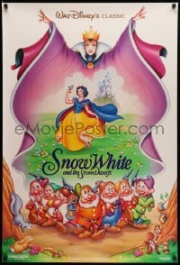 4z894 SNOW WHITE & THE SEVEN DWARFS DS 1sh R93 Walt Disney animated classic, art of cast!