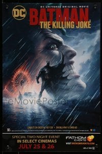4z242 BATMAN: THE KILLING JOKE video/theatrica #688/1000 mini poster '16 Joker /Batman in rain!