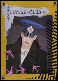 4z196 CULTURE CLUB 19x27 music poster '80s Boy George in full makeup, purple planes!