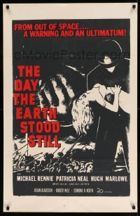 4z307 DAY THE EARTH STOOD STILL 24x38 Trinidadian R60s art of Gort holding Patricia Neal!