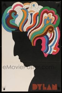 4z198 DYLAN 22x33 music poster '67 silhouette art of Bob by Milton Glaser!