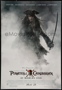 4z361 PIRATES OF THE CARIBBEAN: AT WORLD'S END 2-sided 19x27 special '07 Depp, Knightley & more!
