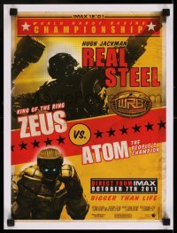 4z255 REAL STEEL IMAX mini poster '11 Hugh Jackman, champions aren't born, they're made!