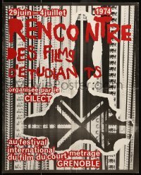 4z282 RENCONTRE DES FILMS D'ETUDIANTS 17x21 French film festival poster '74 film strips by Bae!